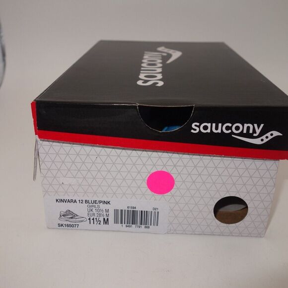 NEW Saucony Kinvara 12 Sneakers Lace Up Running Shoes Blue Pink Girl's 11.5 - Picture 10 of 12